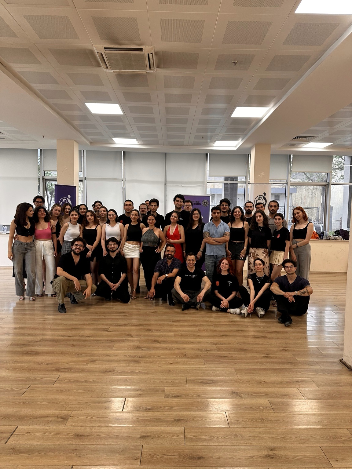 Dilara with a large international teaching group